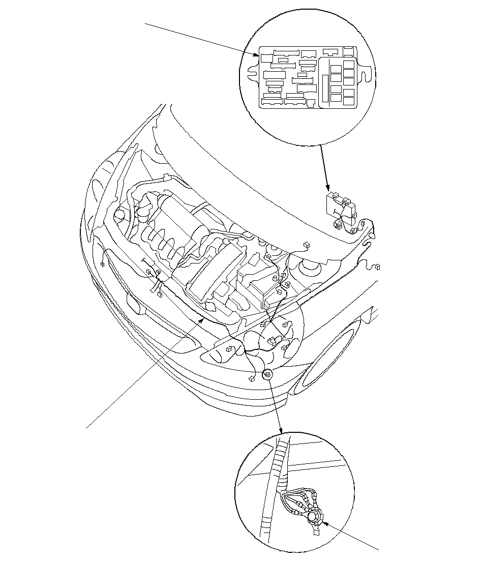 Engine Compartment Wire Harness Locations (LHD)